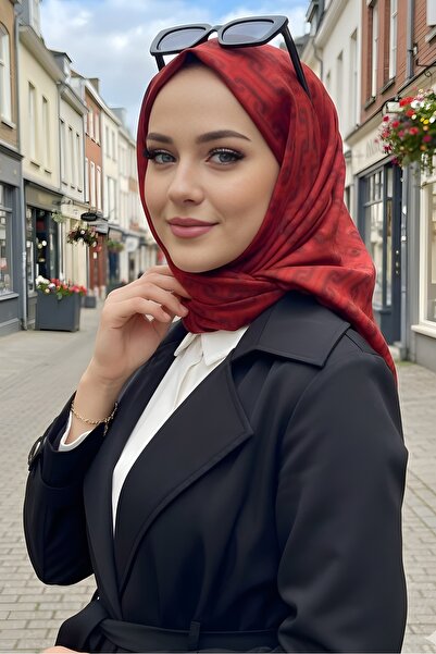 İmajButik Red Soft Digital Cotton Scarf