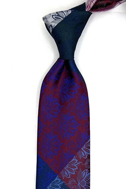 Kravatkolik Floral Pattern Multi Color Patchwork Classic Tie Kk13406