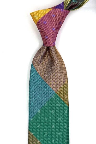 Kravatkolik Cravată clasică cu model cu buline, multicoloră, tip patchwork KK...