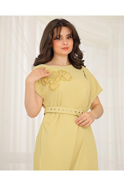 Opera Fashion Elegant crepe Eid dress with hand-patterned design on the bodice