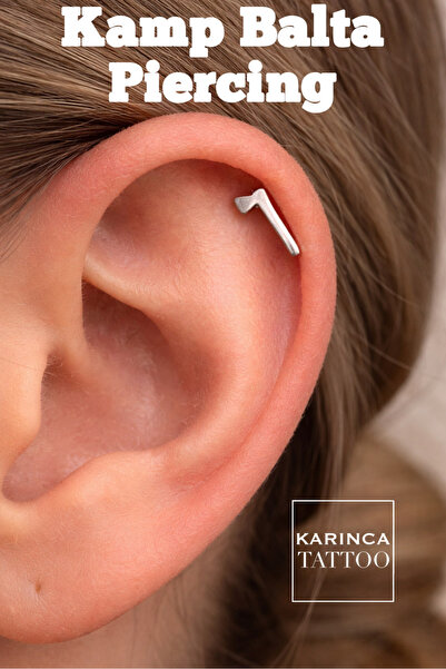 Karınca Piercing Kamp Balta Cerrahi Çelik Piercing God of War Kratos Tragus H...