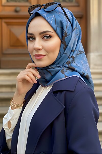 İmajButik Indigo Soft Digital Cotton Scarf