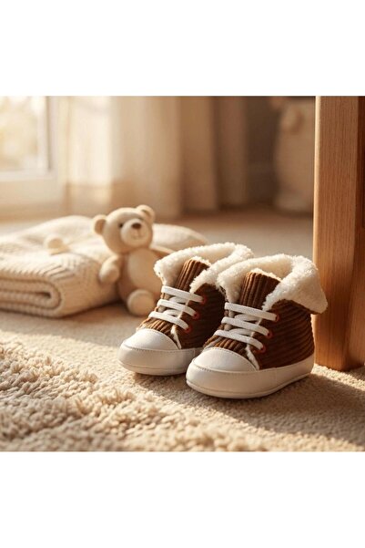 Luna İçi Kürklü Bağcıklı Bebek Ayakkabısı