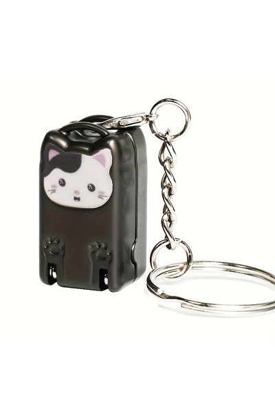 Choice ZJQ103-black 1pc Exquisite Kitten Keychain Foldable Nail Clipper - Sta...