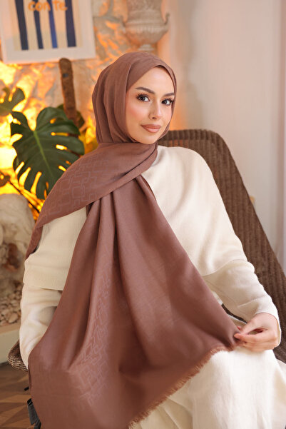 İmajButik Brown İpekhan Cotton Jacquard Shawl