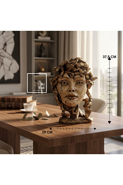 İki Yedi Konsept Miriam Dekoratif Yüz Heykeli – Modern Sanat Figürü 37,5x29 c...
