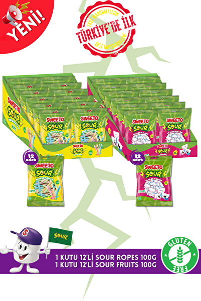 SWEETO EKŞİ MARSHMALLOW SETİ 100Gx12 ADETx2 KUTU