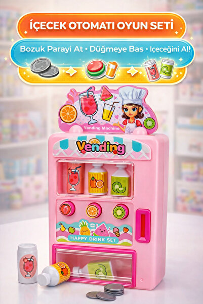 YILDIRIM OYUNCAK Oyuncak Aksesuarlı 10 Parça Yiyecek İçecek Otomatı