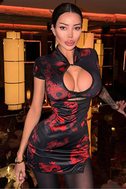 Bikini Mayokini Dünyası Alena drakon mini dress - black