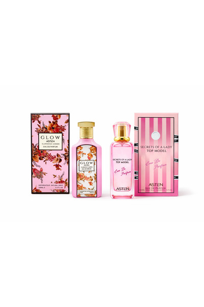 Asten Glow & Secrets of a Lady Women's Perfume Set – Eau de Parfum 2x100 ml –...