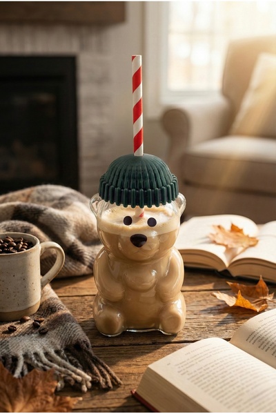 Goggy Bear - Glass with Teddy Bear Figure - 500 ml