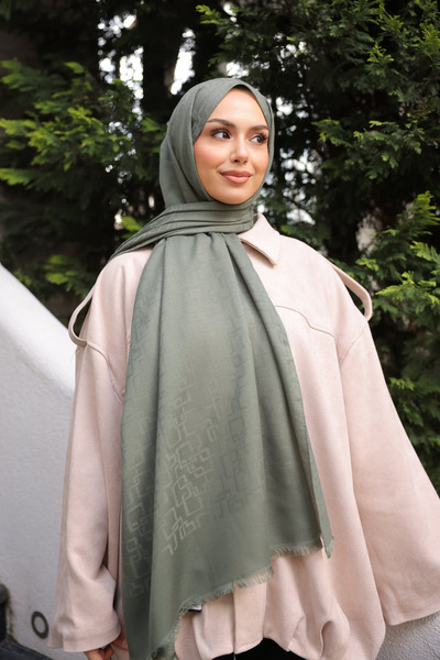 İmajButik Șal din bumbac jacquard İpekhan kaki