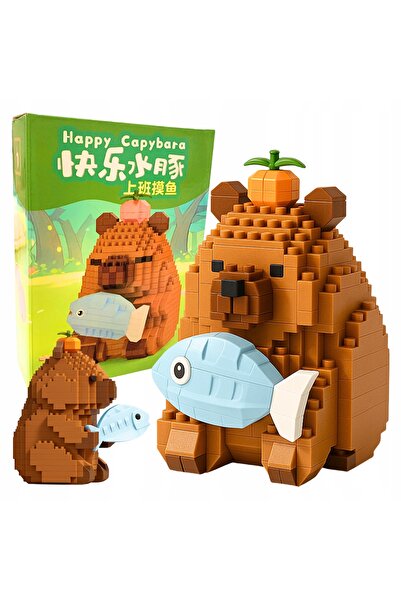 Other brand Capybara Construction Blocks Capybara Fish Apple Block Set Figure