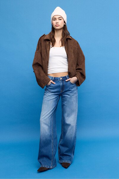 Stradivarius D91 Düşük Bel Geniş Paça Jean