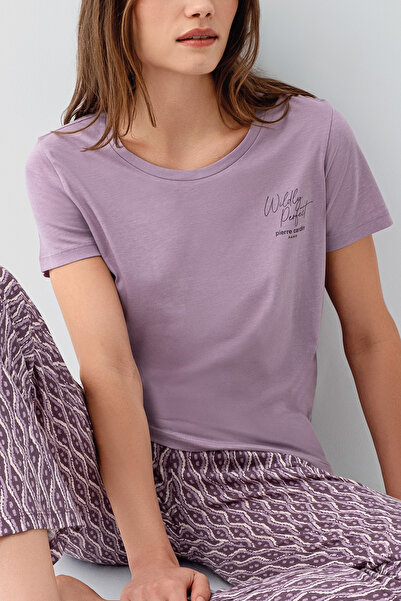 Pierre Cardin Women's Short Sleeve Long Pants Pajama Set Striped Robe Set Vr....