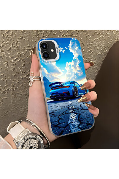 Hontinga حافظة صلبة رفيعة مضادة للسقوط بنمط عربة رياضية متوافقة مع هاتف iPhon...