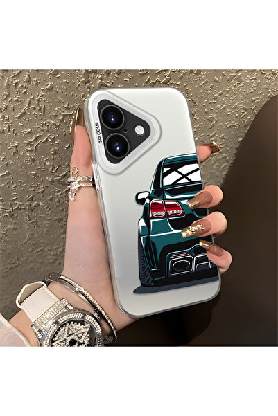 Hontinga حافظة صلبة رفيعة مضادة للسقوط بنمط السيارة متوافقة مع هاتف iPhone 16