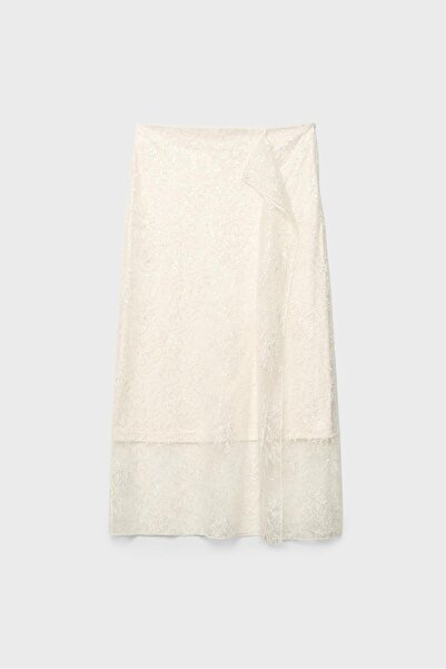 Stradivarius Asymmetric cut midi skirt