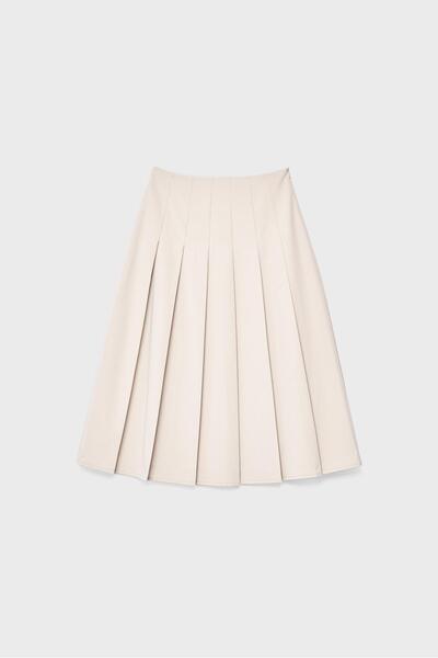 Stradivarius Midi skirt with box pleats