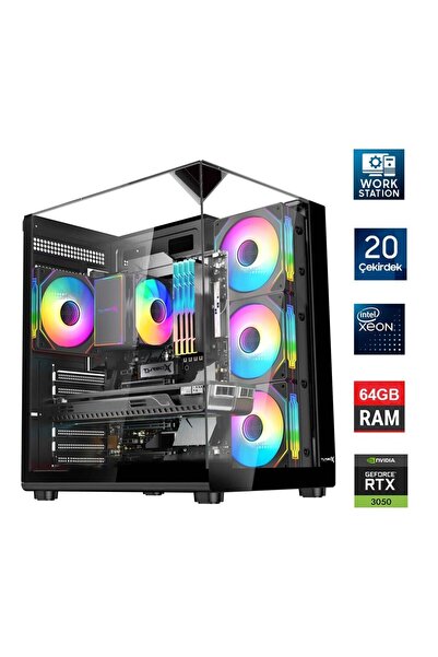 TURBOX Xeon E5 2650 v3 Server İşlemcili 20 Çekirdek 64GB DDR4 1TB NVMe RTX305...