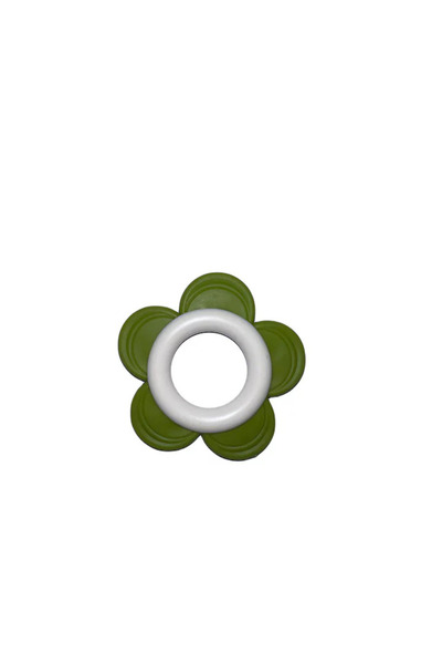 Bebelul Zornaitoare Bebe Model Floare Verde cu inel central, 3 luni+