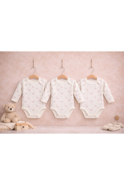 BESMİNO %100 PAMUKLU 3'LÜ ÇITÇITLI BODY 0-3 AY