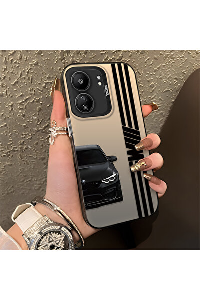 Hontinga Redmi 13C ile Uyumlu Anti Düşme İnce Sert Kılıfı BMW Desenli