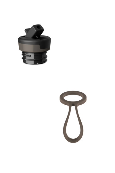 SMEG Bottle Tie Tutucu & Bottle Sport Kapak Termos Aksesuar Seti Kahverengi 2'li