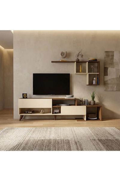 Stylish Home Brown and beige TV stand - TV25
