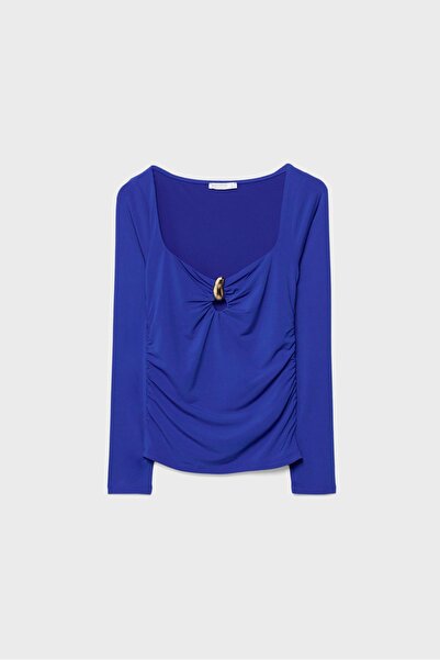 Stradivarius Long sleeve T-shirt with metal buckle