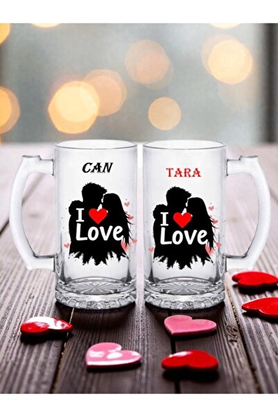 LADİJİTAL BASKI ÇÖZÜMLERİ Special for Lovers Printed Transparent Beer Glasses...