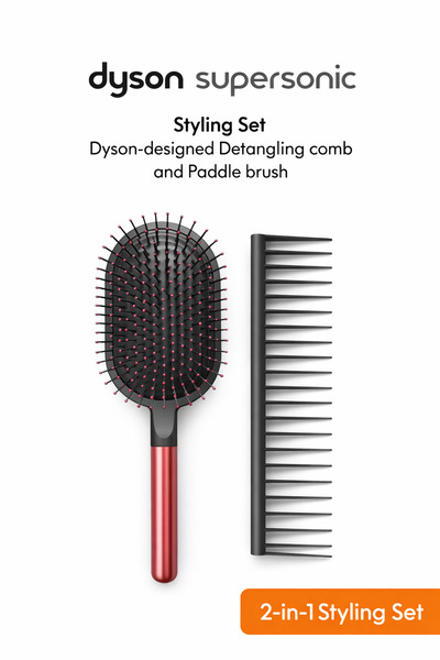 DYSON Set de coafat perie plată + pieptene descurcător roz