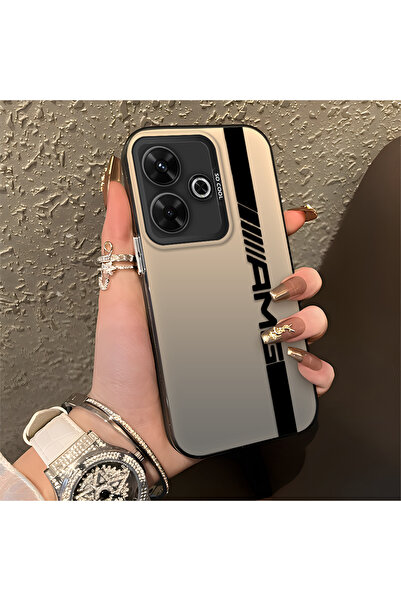 Hontinga حافظة صلبة رفيعة مضادة للسقوط بنمط AMG متوافقة مع هاتف Poco M6 4G