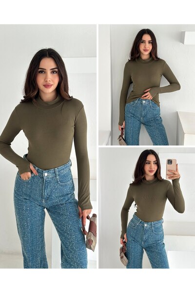 Paraf style Mock Neck Cashmere Textured Ultra Light Blouse