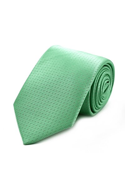 Sade Kravat ربطة عنق منسوجة خاصة بلون النعناع الأبيض مع نقاط صغيرة 32149 نعناعي