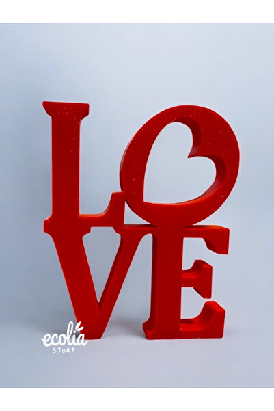 ecolia store Kırmızı Kalpli LOVE Dekoratif Masa Objesi – Kalpli Tasarım Ev & ...