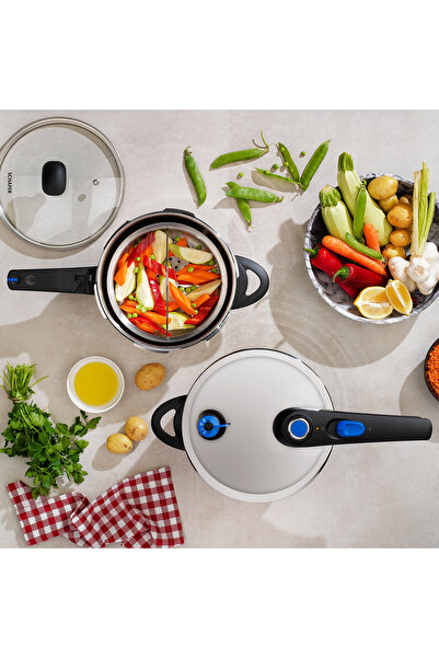 Schafer Gusto Chef 2-Piece Pressure Cooker Set 4+7 L 4 Pieces-Inox