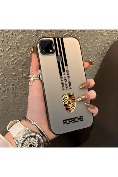 Hontinga حافظة صلبة رفيعة مضادة للسقوط بنمط شارة السيارة متوافقة مع هاتف Real...