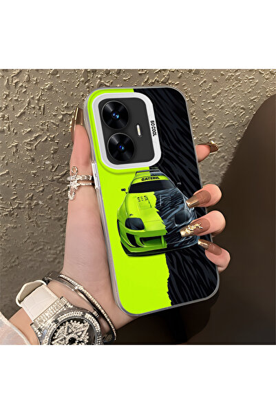 Hontinga حافظة صلبة رفيعة مضادة للسقوط بنمط لامبو متوافقة مع هاتف Realme C55