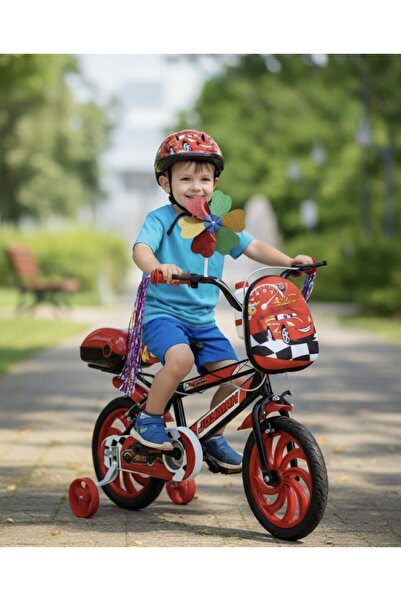 FeyzaDesign Renkli Çocuk Bisikleti 15 Jant, Led Işık, Çantalı ve Püsküllü