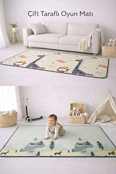 Coolmats Çift Taraflı Çocuk Oyun Halısı, 140 X 200 X 1.5 Cm Oyun Matı, Soğuk ...