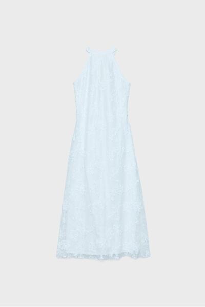Stradivarius Lace halter midi dress