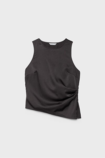 Stradivarius Sleeveless top with side gathering