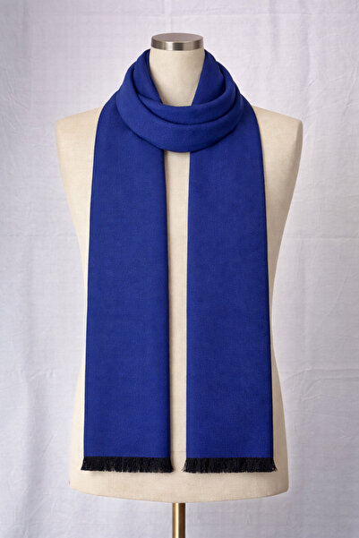 Dervişan İpekçilik Saks Mavi Düz %100 Saf Kaşmir Kaşkol/Atkı