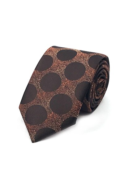 Sade Kravat ربطة عنق برتقالية اللون بنقاط سوداء وتأثير برتقالي 31265 برتقالي