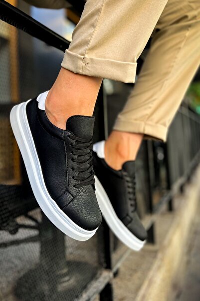 Zerenyus Pantofi sport pentru bărbați, eleganți, de calitate Santoni, negru-alb