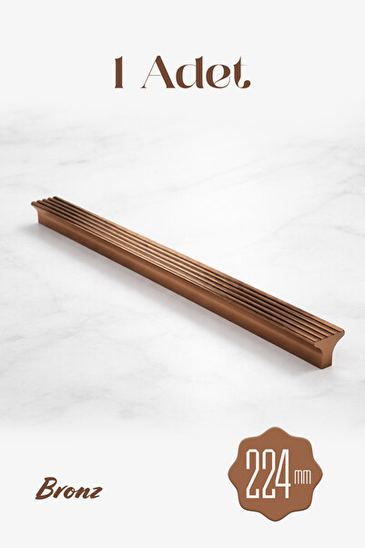 Badem10 Foça Prugasto Bronzana ručka za ladicu 224 mm Moderna metalna ručka z...