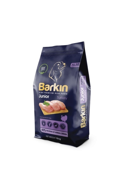 BARKIN Junior All Size - Premium Dry Food - Turkey - 15 kg