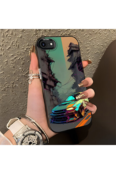 Hontinga iPhone 7/8/SE 2020 2022 ile Uyumlu spor arabası Desenli Anti Düşme İ...