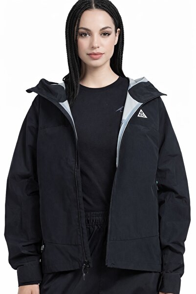 Nike ACG Morpho Storm Fit ADV Loose Fit Rain Jacket Bol Kesim Kapüşonlu Suitici Spor Ceket Siyah